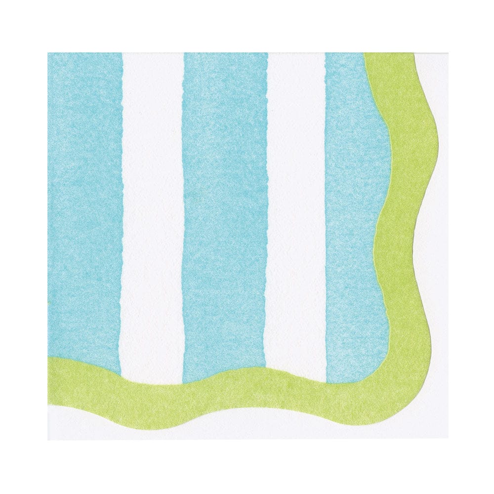 Caspari Cafe Stripe Cocktail Napkin - Thumbnail 2